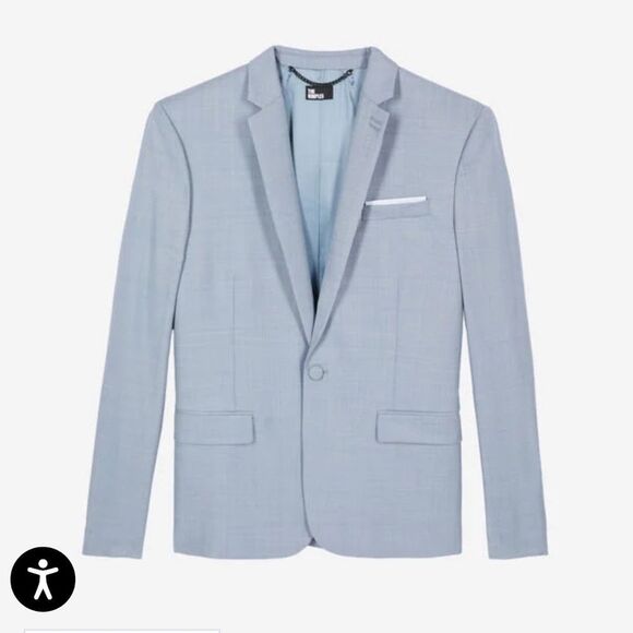 $695 The Kooples BLUE SLIM FIT WOOL SUIT JACKET BLAZER NWT - Picture 6 of 12